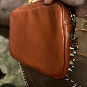 Leather studded crossbody purse